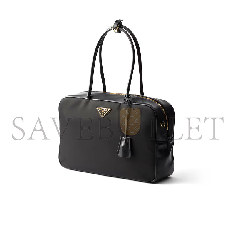 PRADA LARGE RE-NYLON AND LEATHER TOP-HANDLE BAG WITH PADLOCK 1BB131 (34*23*10cm) PRADA LARGE RE-NYLON AND LEATHER TOP-HANDLE BAG WITH PADLOCK 1BB131 (34*23*10cm)